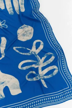Echarpes Et Foulards^One Step Acia - Foulard Santorin Blue A Motif Arty Minimal