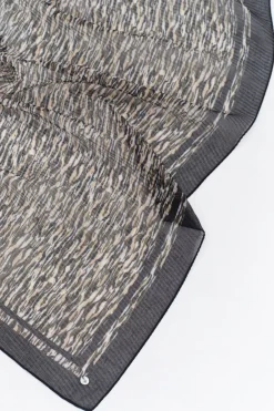 Echarpes Et Foulards^One Step Aelis - Foulard Beige Plisse A Imprime Zebre Abstrait