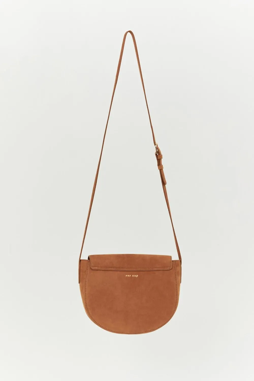 Sacs^One Step Aliby - Sac Besace Caramel En Cuir Nubuck - Petit Modele