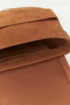 Sacs^One Step Aliby - Sac Besace Caramel En Cuir Nubuck - Petit Modele