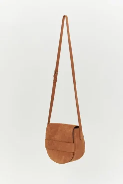 Sacs^One Step Aliby - Sac Besace Caramel En Cuir Nubuck - Petit Modele