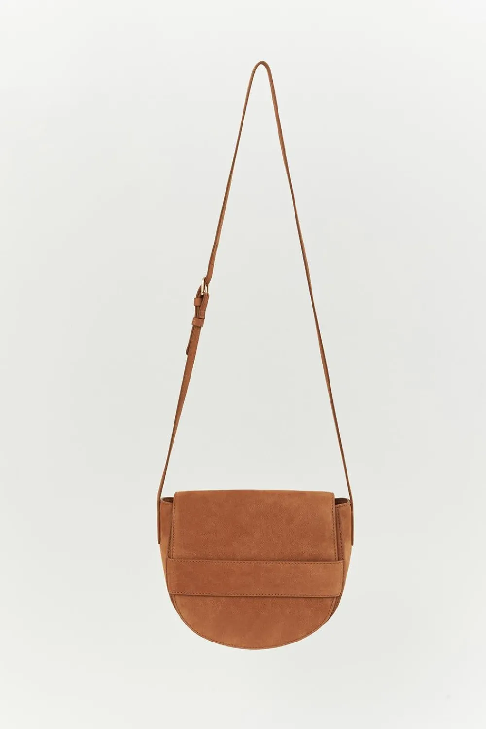 Sacs^One Step Aliby - Sac Besace Caramel En Cuir Nubuck - Petit Modele