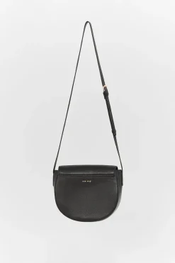 Sacs^One Step Aliby - Sac Besace Noire En Cuir Lisse - Petit Modele