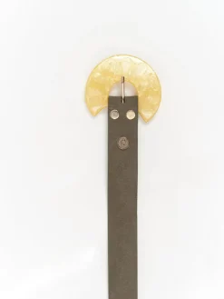 Ceintures^One Step Amor - Corps De Ceinture Kaki En Cuir Velours Certifie