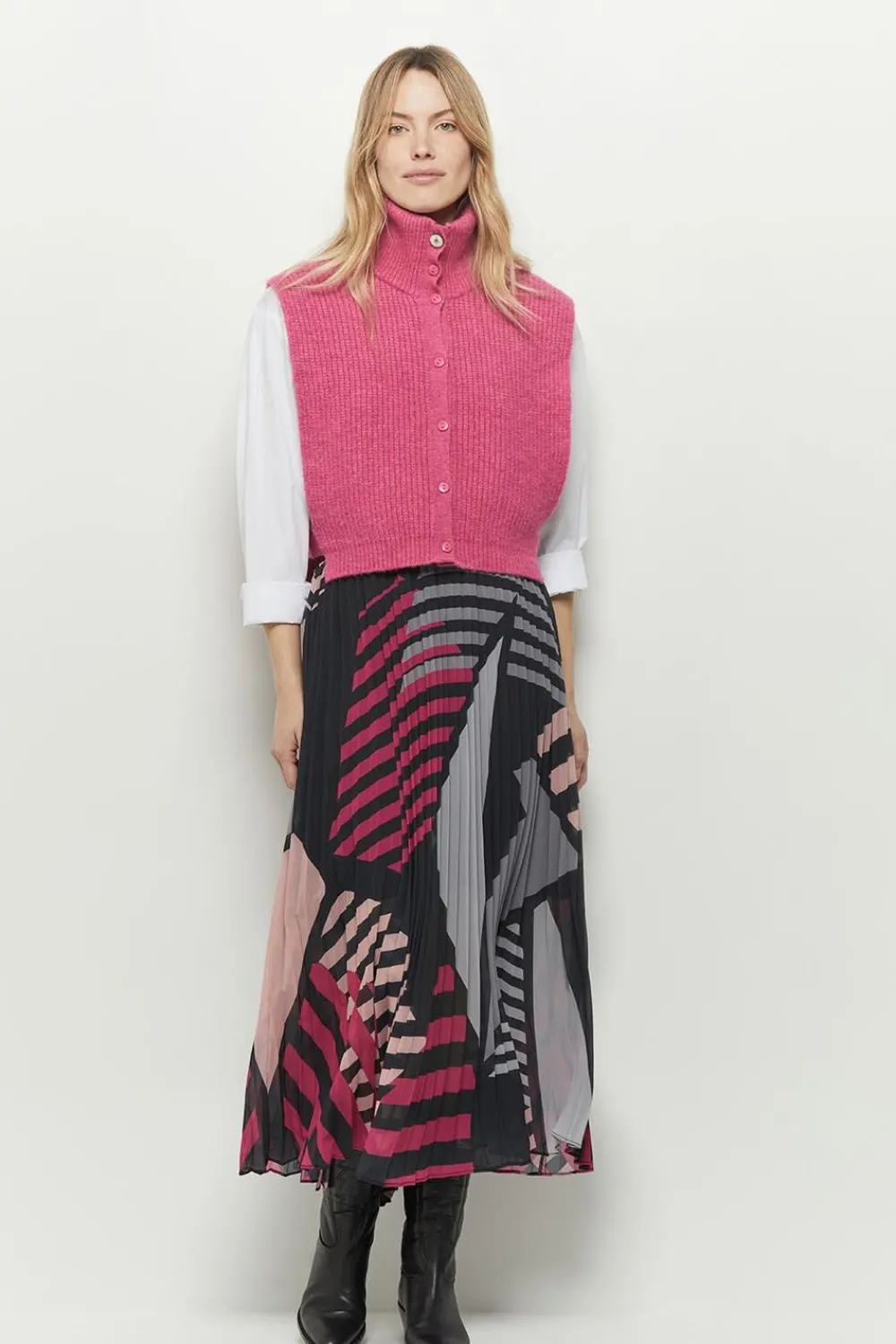 Echarpes Et Foulards^One Step Angie - Col Camionneur Fuchsia En Tricot