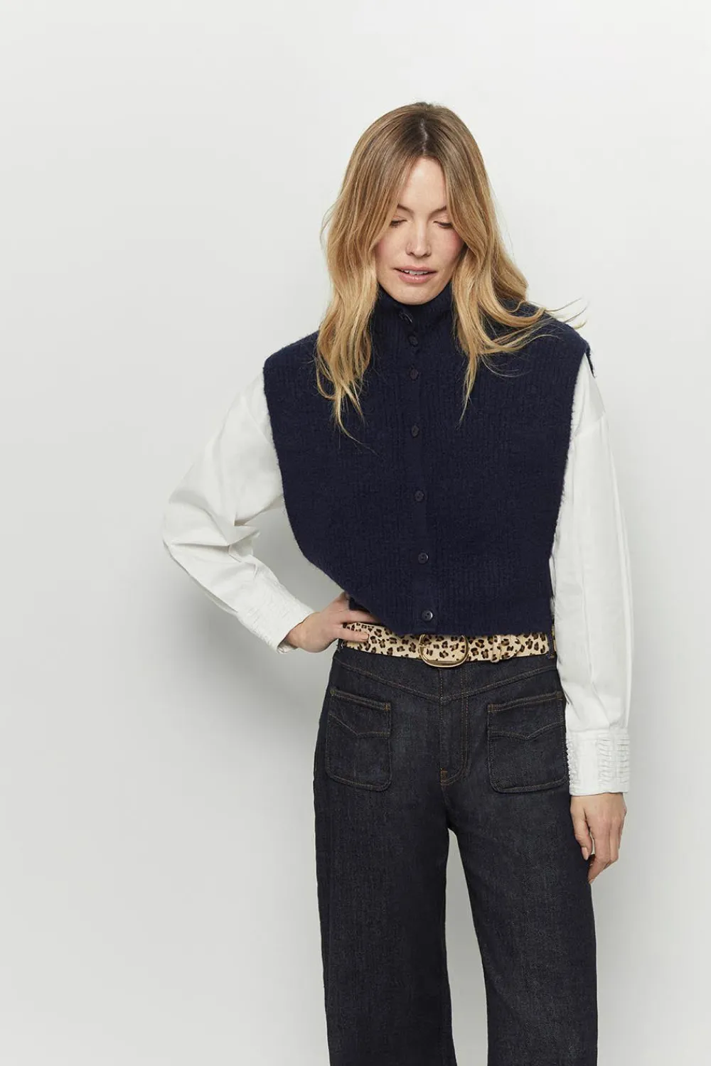 Echarpes Et Foulards^One Step Angie - Col Camionneur Marine En Tricot