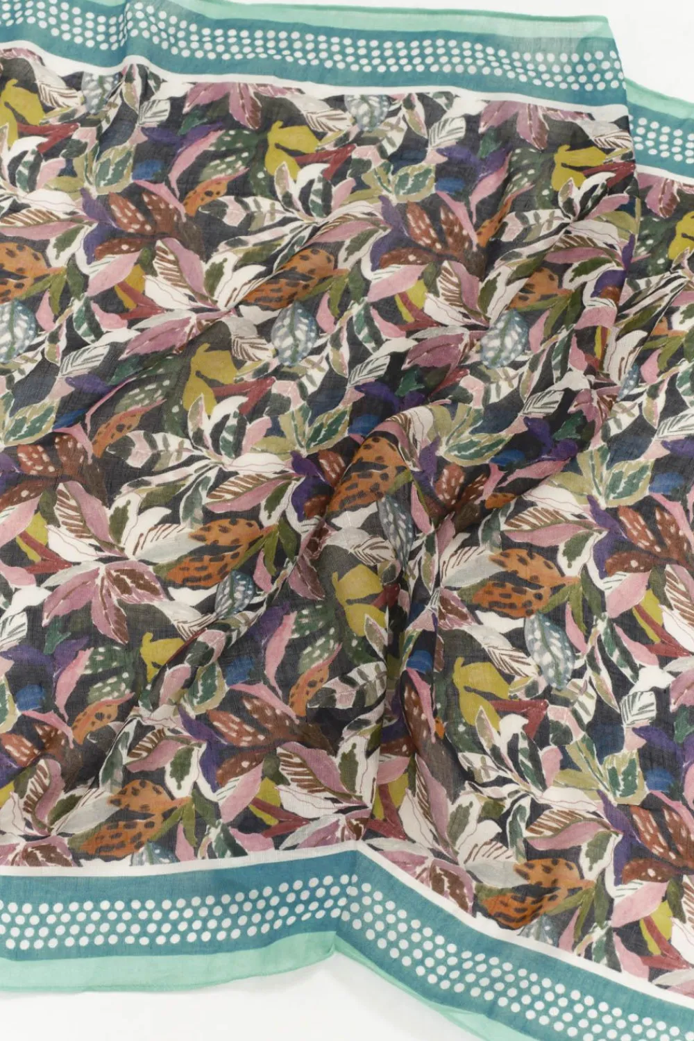 Echarpes Et Foulards^One Step Anissa - Foulard Kaki A Imprime Jungle Bigarre