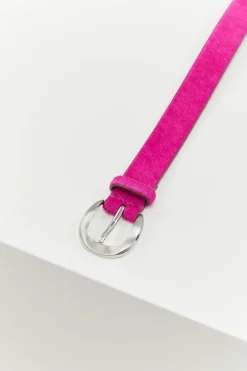 Ceintures^One Step Artic - Ceinture Rose Fuchsia En Cuir Facon Poulain