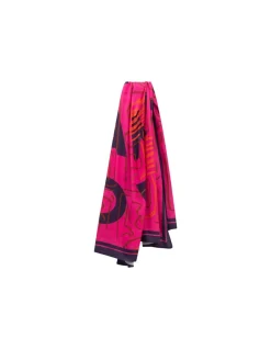Echarpes Et Foulards^One Step Auxane - Foulard Carre Fuchsia A Message Et Danseuse