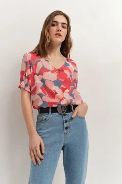 Tops & Blouses^One Step Cabala - Top Hibiscus A Imprime Maxi Camelia