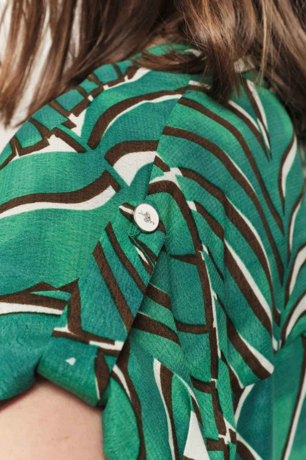 Tops & Blouses^One Step Caiden - Top Green Grass A Imprime Palmes Arty