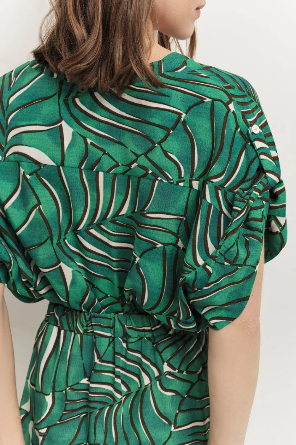 Tops & Blouses^One Step Caiden - Top Green Grass A Imprime Palmes Arty