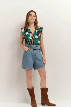 Tops & Blouses^One Step Candle - Top Green Grass A Imprime Abstraction Arty