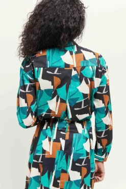 Chemises^One Step Capeya - Chemise Green Grass A Imprime Abstraction Arty