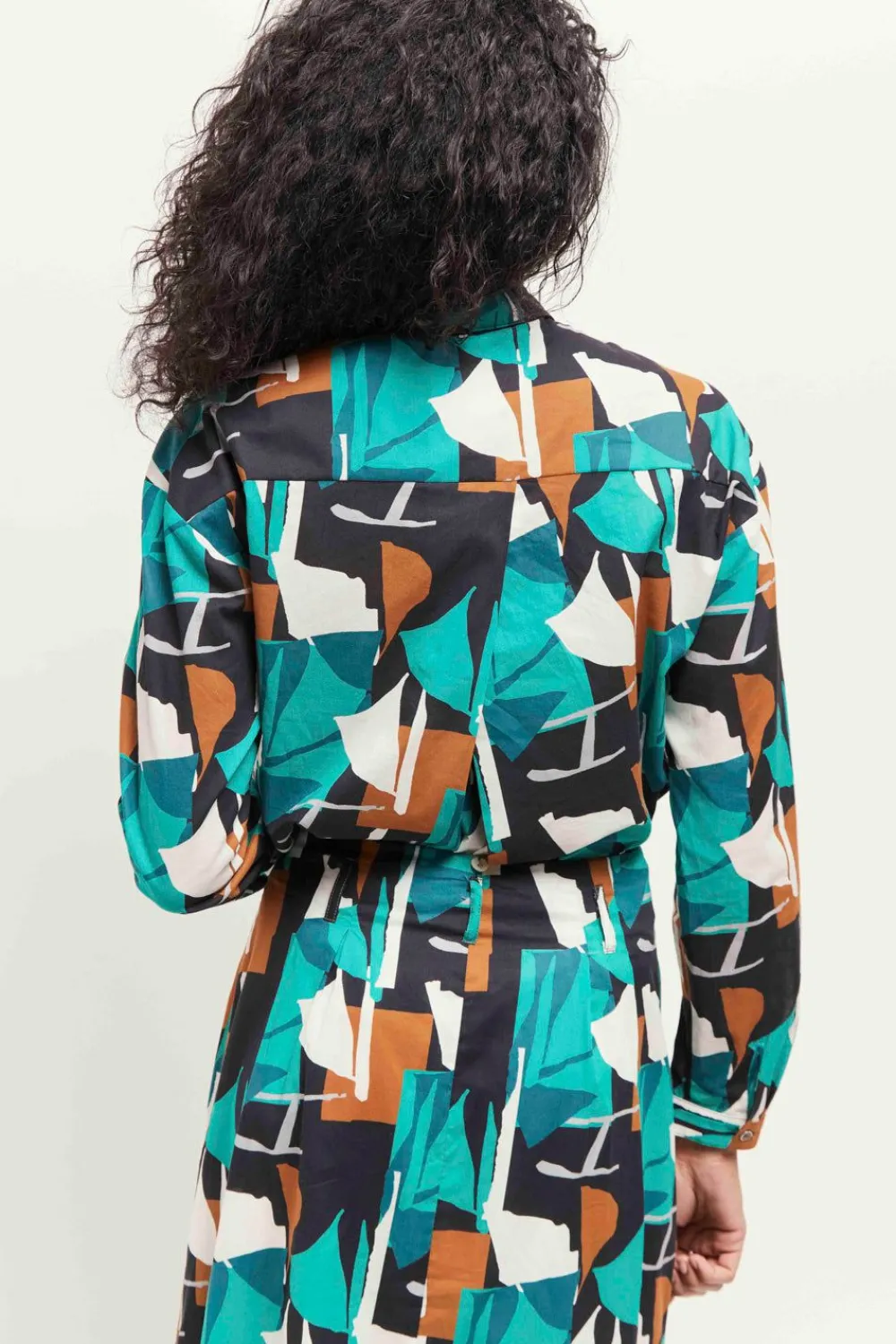 Chemises^One Step Capeya - Chemise Green Grass A Imprime Abstraction Arty