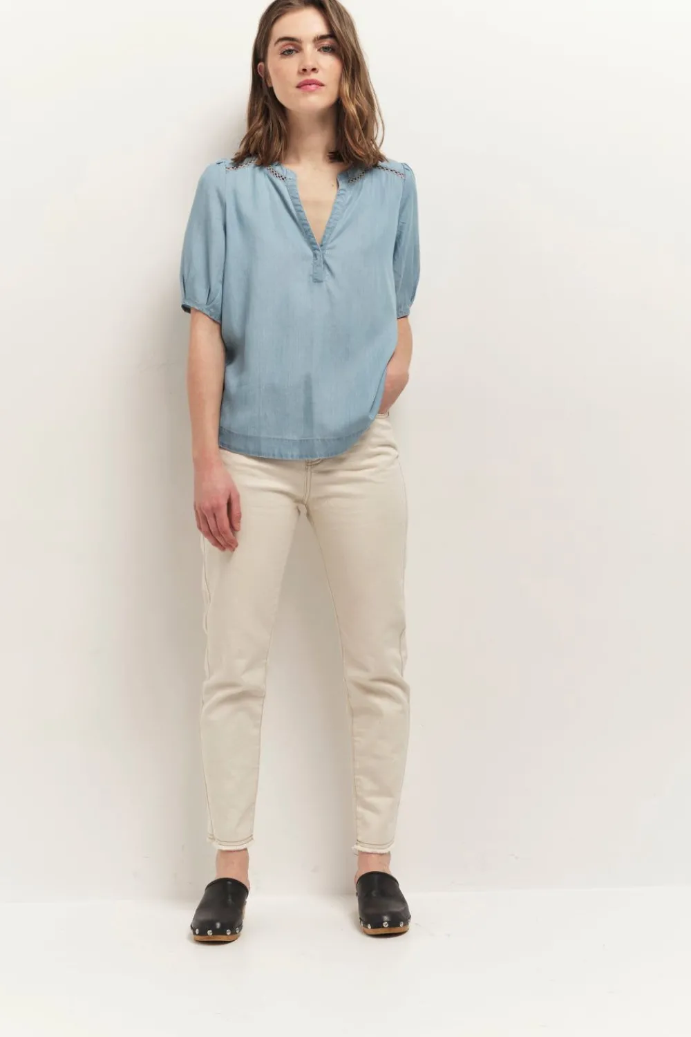 Tops & Blouses^One Step Carrys - Top Baby Blue En Lyocell®