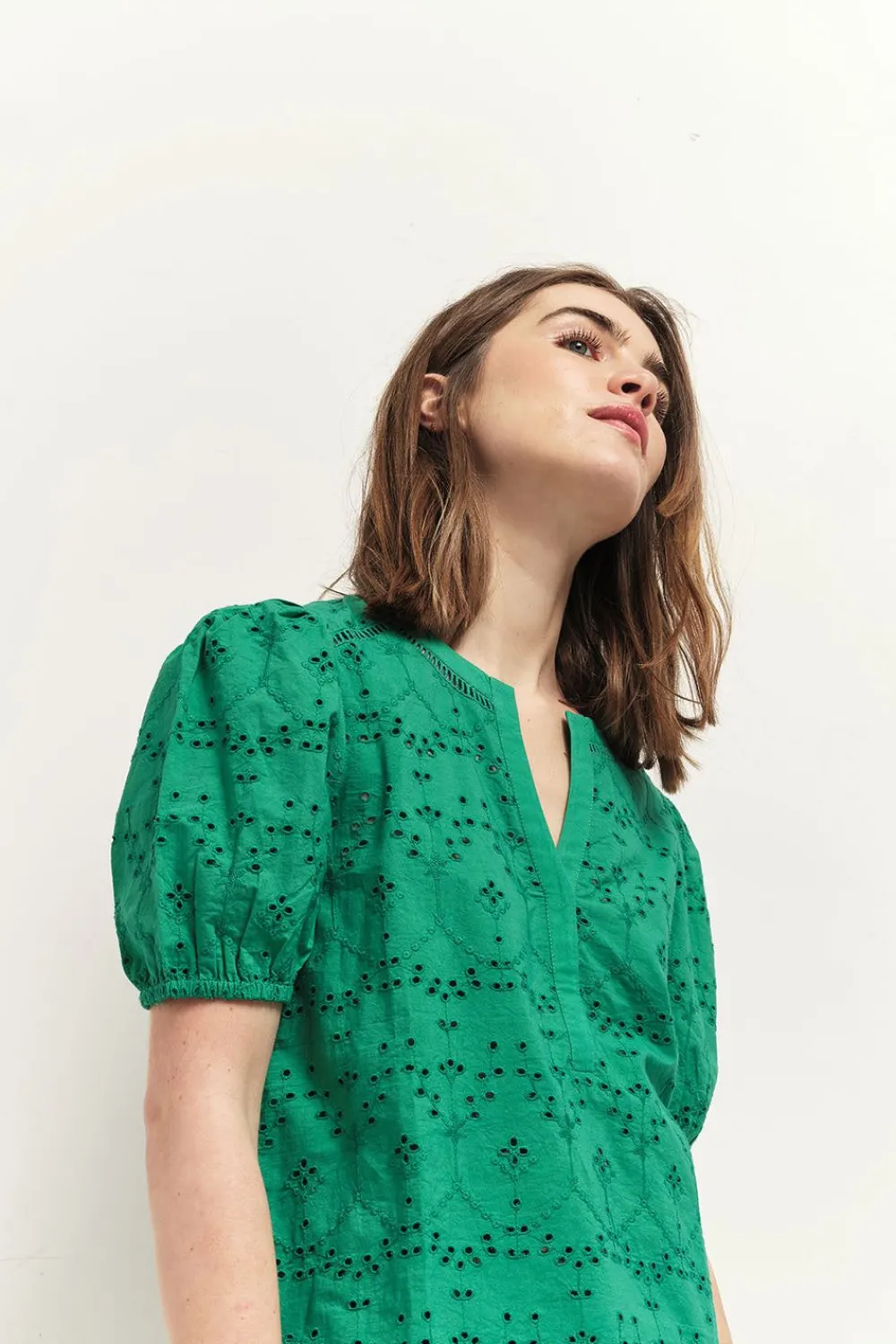 Tops & Blouses^One Step Carrys - Top Green Grass En Broderie Anglaise