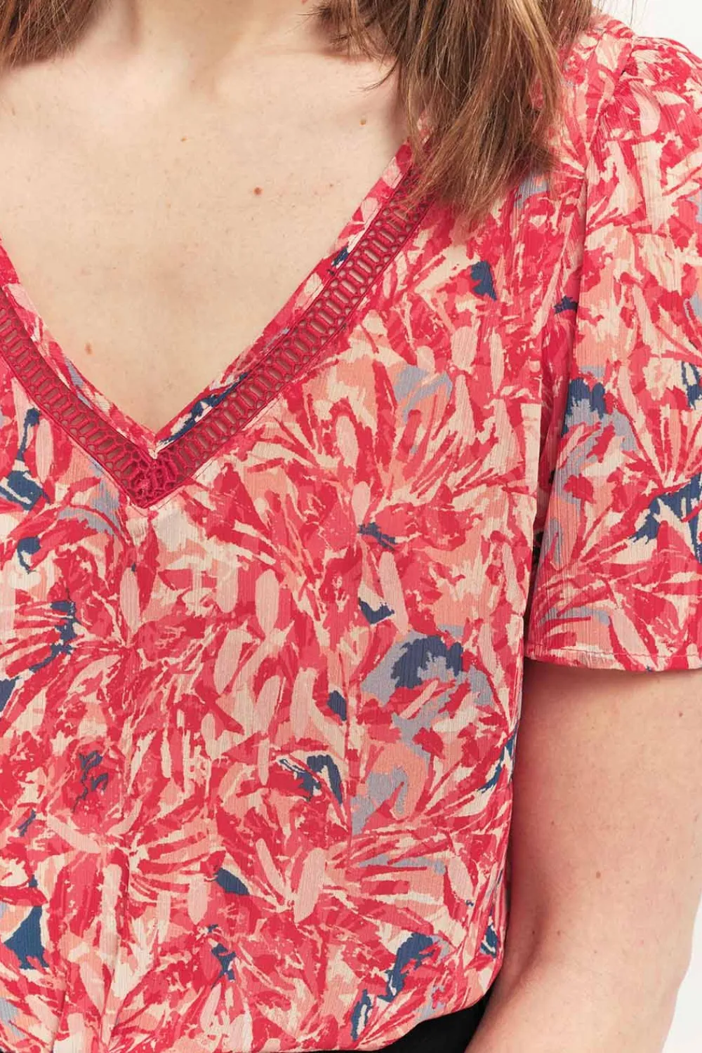 Tops & Blouses^One Step Casa - Top Hibiscus A Imprime Palmes Abstraites Recycle