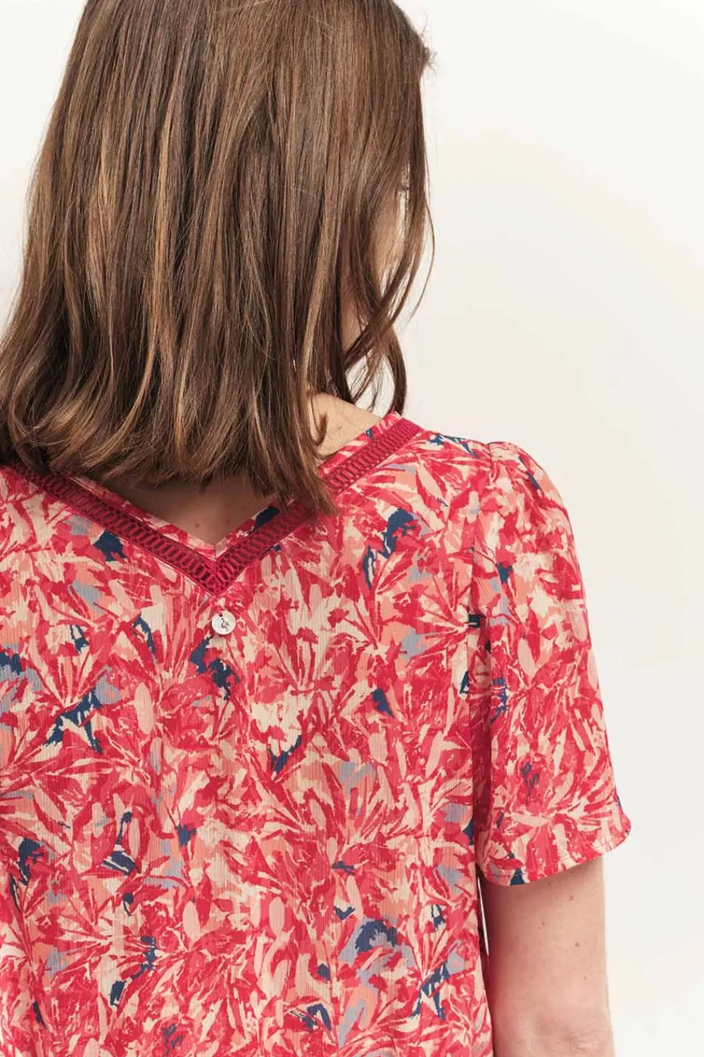 Tops & Blouses^One Step Casa - Top Hibiscus A Imprime Palmes Abstraites Recycle