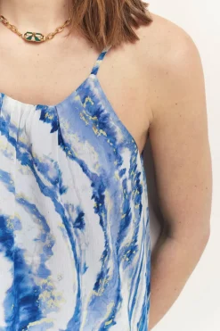 Tops & Blouses^One Step Cassis - Top Estate Blue A Imprime Vagues D'Azur