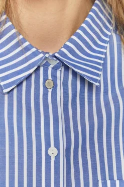 Chemises^One Step Celeste - Chemise Bleu Ciel Popeline Rayee