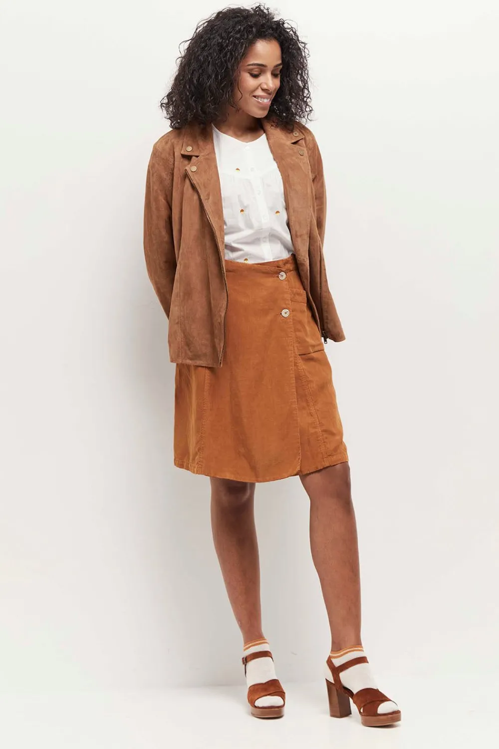 Chemises^One Step Celeste - Chemise Ecrue Broderies Pois Bicolores