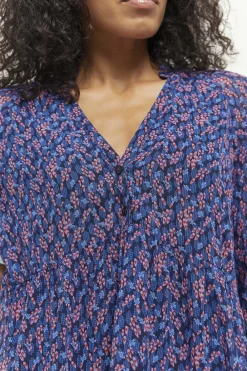 Tops & Blouses^One Step Ceres - Blouse Marine A Imprime Bouquet Graphique En Polyester Recycle
