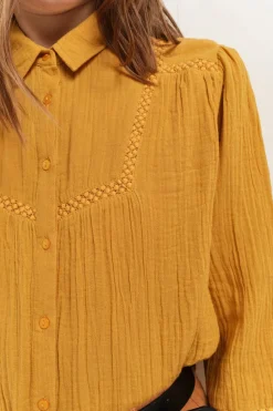 Chemises^One Step Chloe - Chemise Miel Broderies Placees