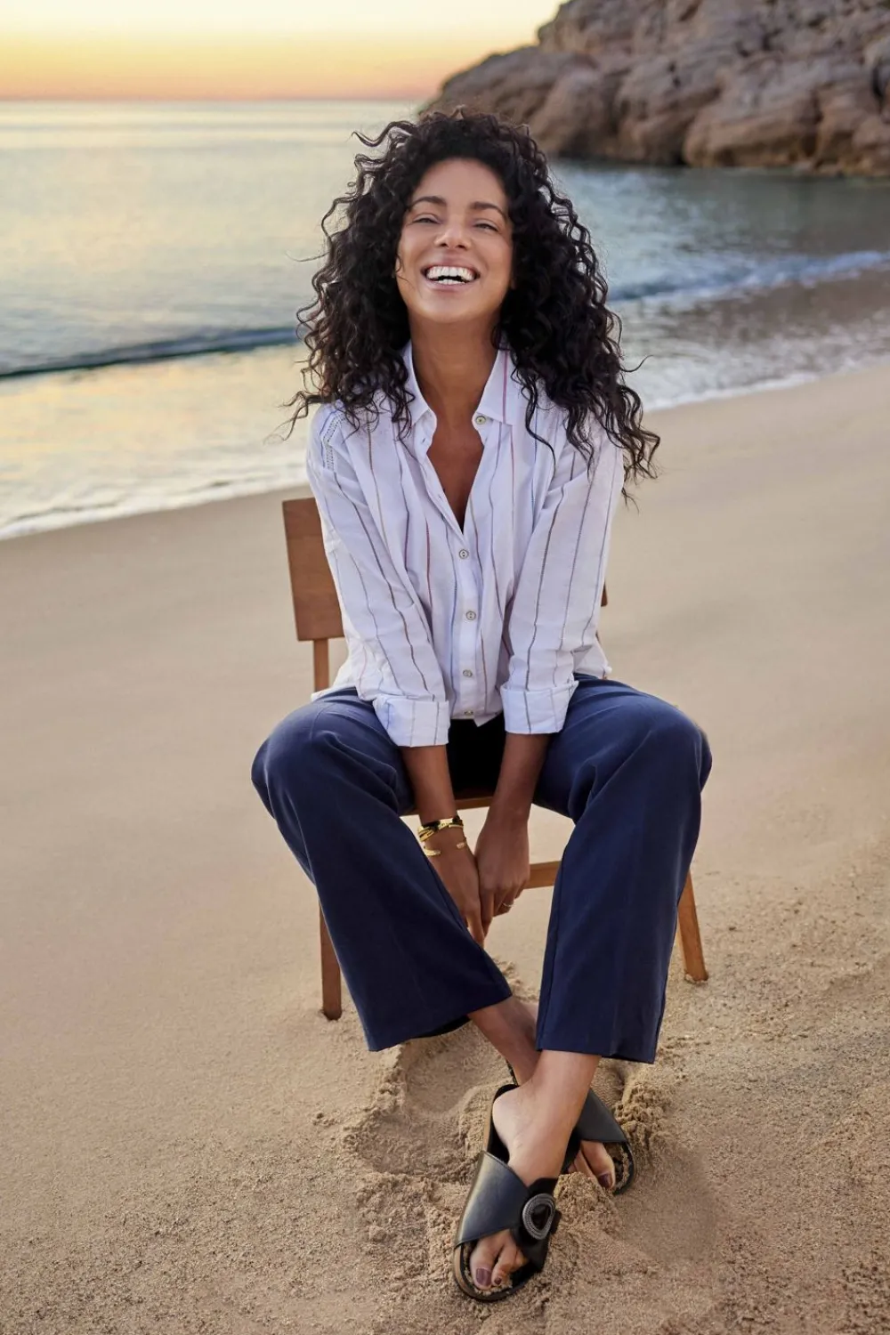 Chemises^One Step Clary - Chemise Ecrue A Rayures Couleur Fantaisie