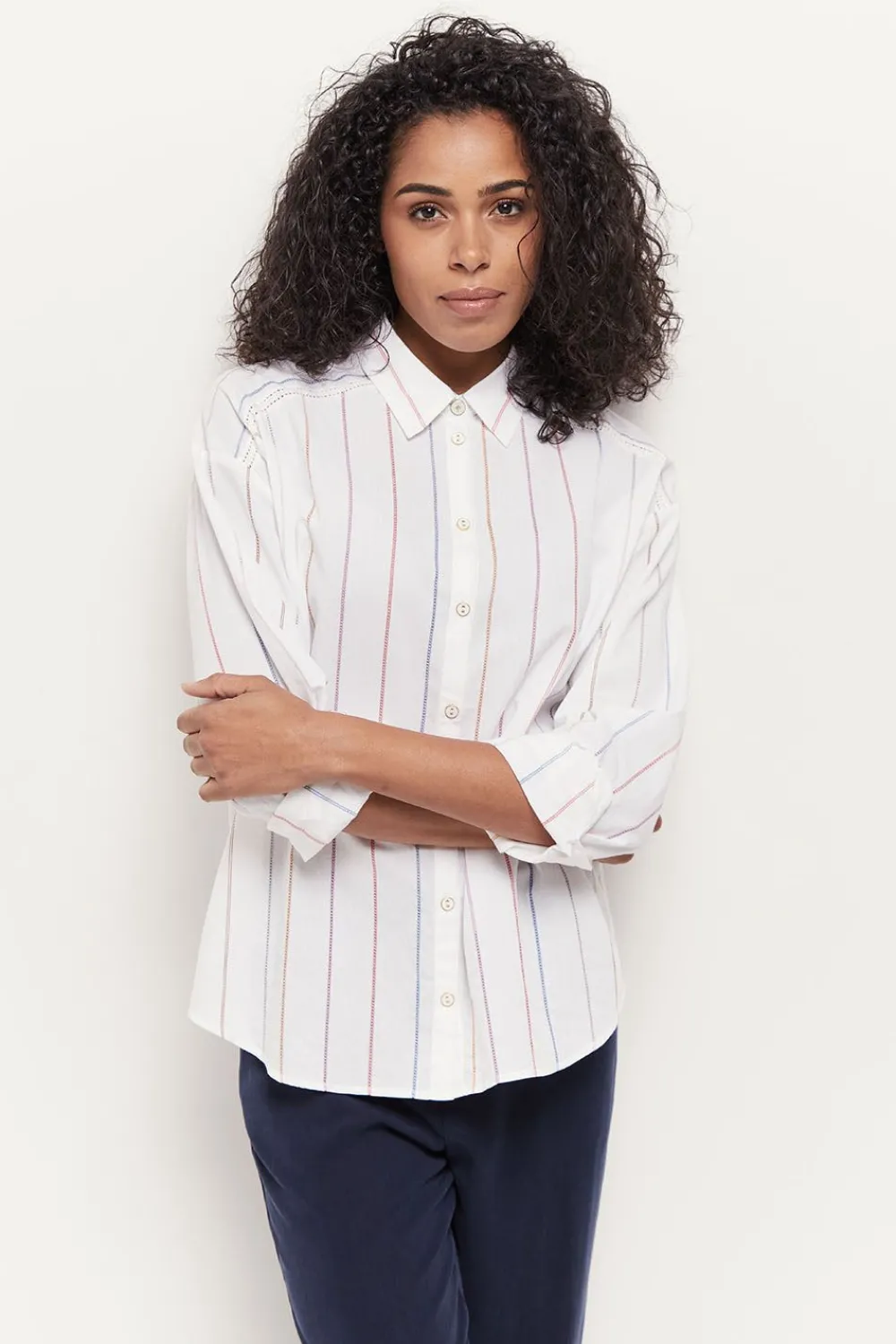 Chemises^One Step Clary - Chemise Ecrue A Rayures Couleur Fantaisie