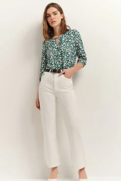 Tops & Blouses^One Step Colin - Blouse Ecrue A Imprime Ecorce Urbaine