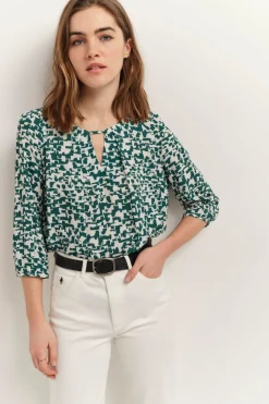 Tops & Blouses^One Step Colin - Blouse Ecrue A Imprime Ecorce Urbaine