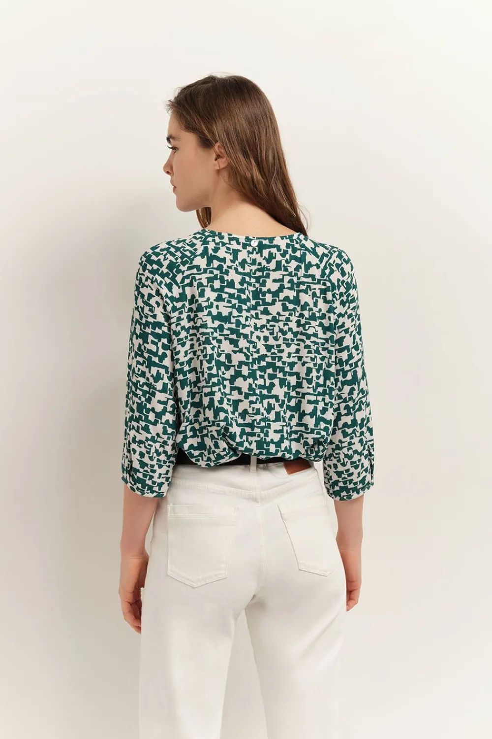 Tops & Blouses^One Step Colin - Blouse Ecrue A Imprime Ecorce Urbaine
