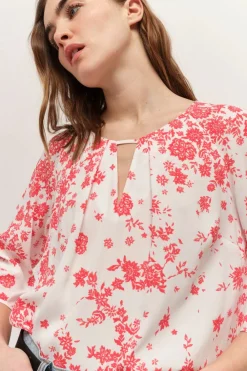 Tops & Blouses^One Step Colin - Blouse Ecrue Lenzing Ecovero A Imprime Faience Boheme