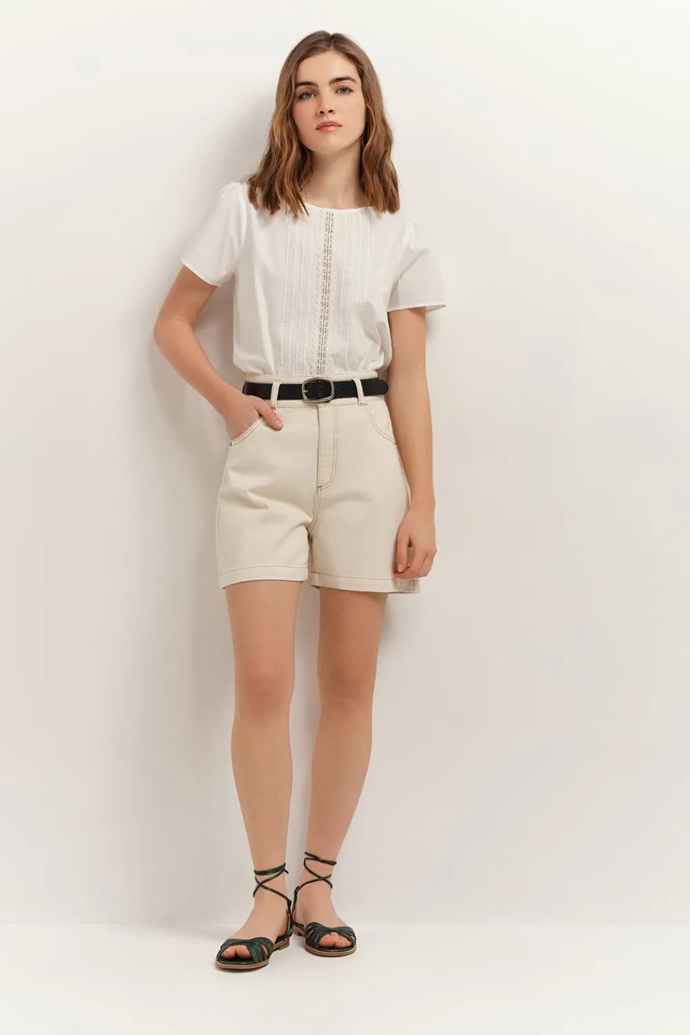 Tops & Blouses^One Step Copal - Top Ecru Ganses Dentelle