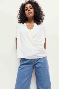 Tops & Blouses^One Step Corey - Top Ecru Lenzing Ecovero Forme Cache-Coeur