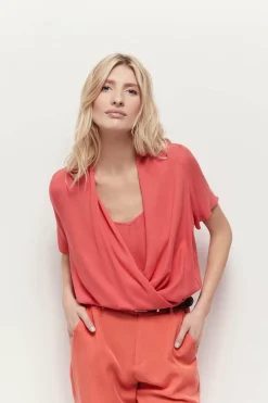 Tops & Blouses^One Step Corey - Top Hibiscus Lenzing Ecovero Forme Cache-Coeur