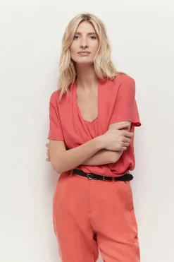 Tops & Blouses^One Step Corey - Top Hibiscus Lenzing Ecovero Forme Cache-Coeur