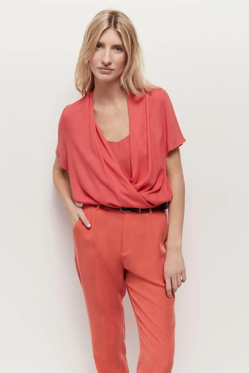 Tops & Blouses^One Step Corey - Top Hibiscus Lenzing Ecovero Forme Cache-Coeur