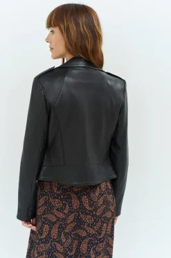 Vestes & Blousons^One Step Dean - Blouson Biker Noir En Cuir