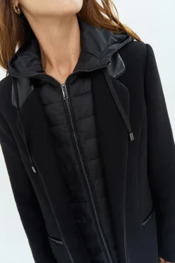 Vestes & Blousons^One Step Dida - Manteau Noir Avec Parmenture Amovible