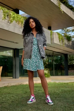 Vestes & Blousons^One Step Dollis - Veste En Jean Opale Grey Avec Capuche Amovible