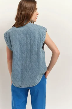 Vestes & Blousons^One Step Driss - Blouson En Jean Bleu Sans Manches