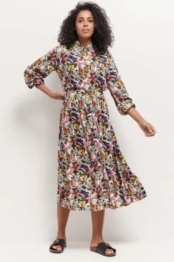 Jupes & Shorts^One Step Jamy - Jupe Midi Kaki A Imprime Jungle Bigarre