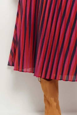 Jupes & Shorts^One Step Jenna - Jupe Longue Plissee Capucine A Lignes Graphiques