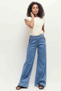 Denims & Pantalons^One Step Le Hailey - Jean Flare Baby Blue Waterless