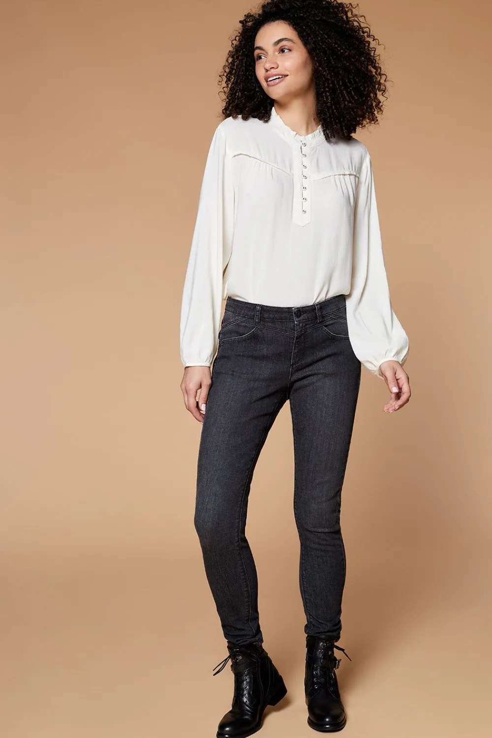 Denims & Pantalons^One Step Le Indi - Jean Slim Gris Chine 7/8Eme Effet Push Up