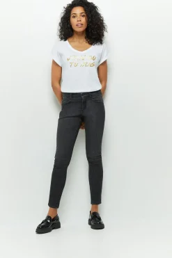 Denims & Pantalons^One Step Le Indi - Jean Slim Gris Chine 7/8Eme Effet Push Up