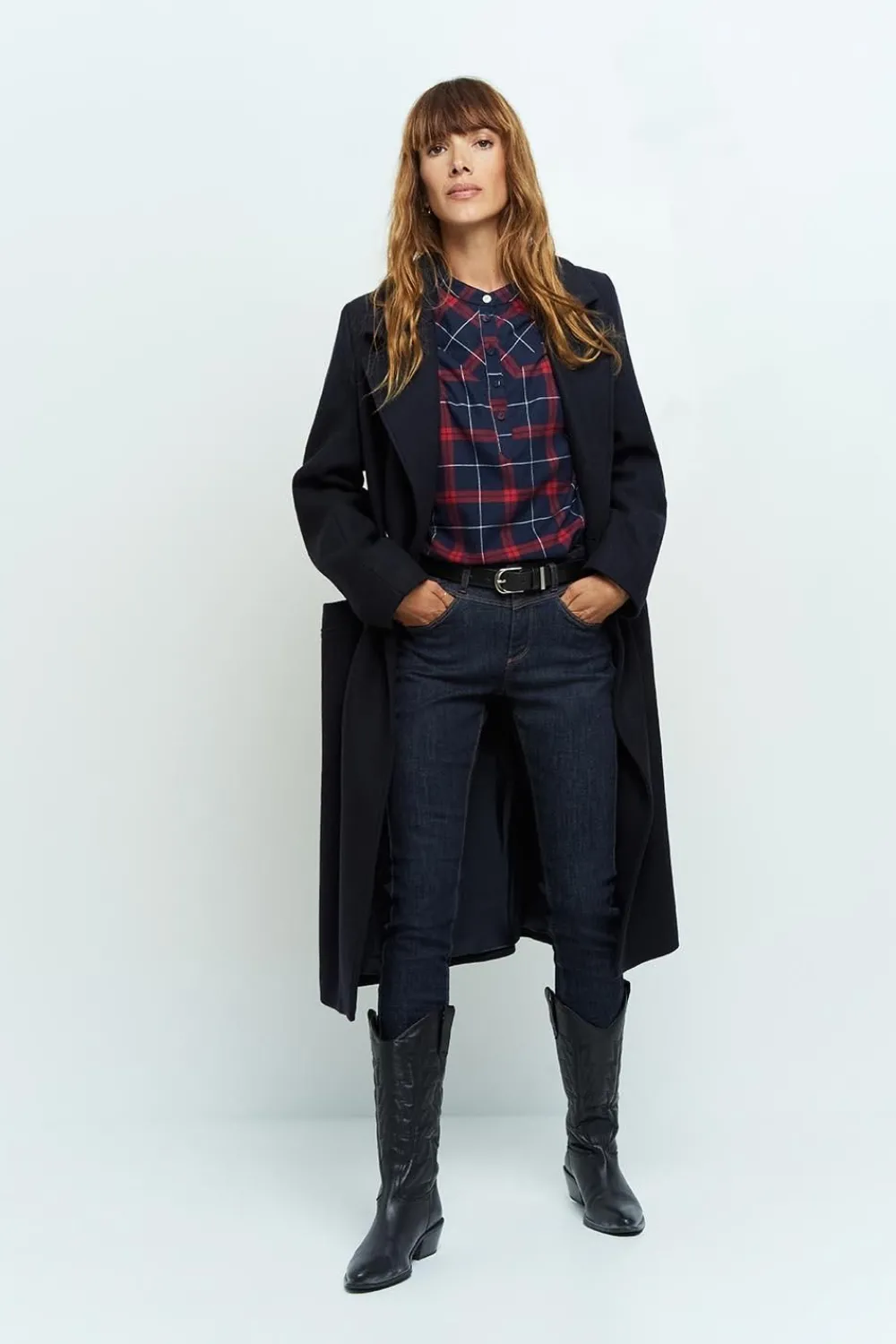 Denims & Pantalons^One Step Le Indi - Jean Slim Marine 7/8Eme Effet Push Up