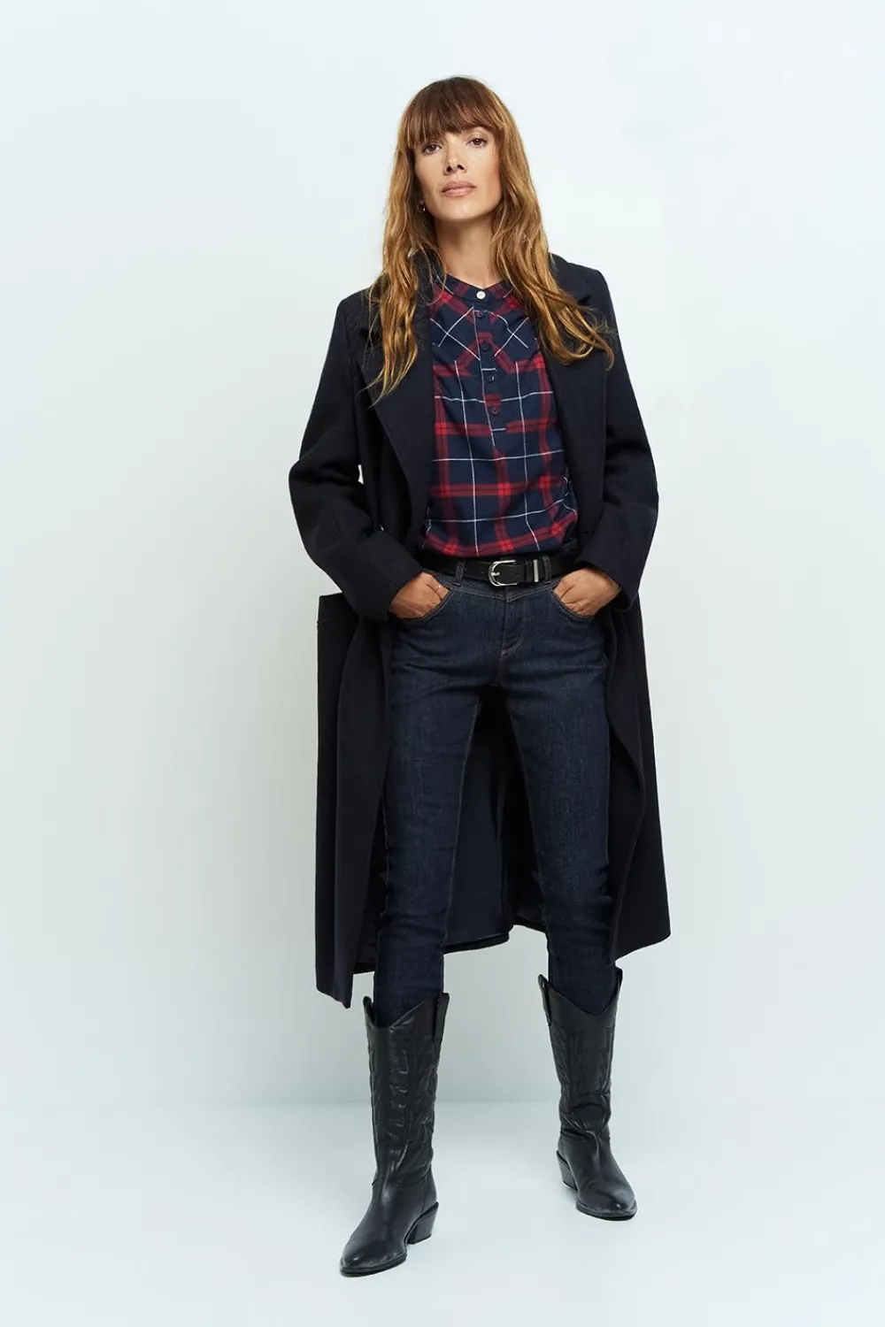 Denims & Pantalons^One Step Le Indi - Jean Slim Marine 7/8Eme Effet Push Up